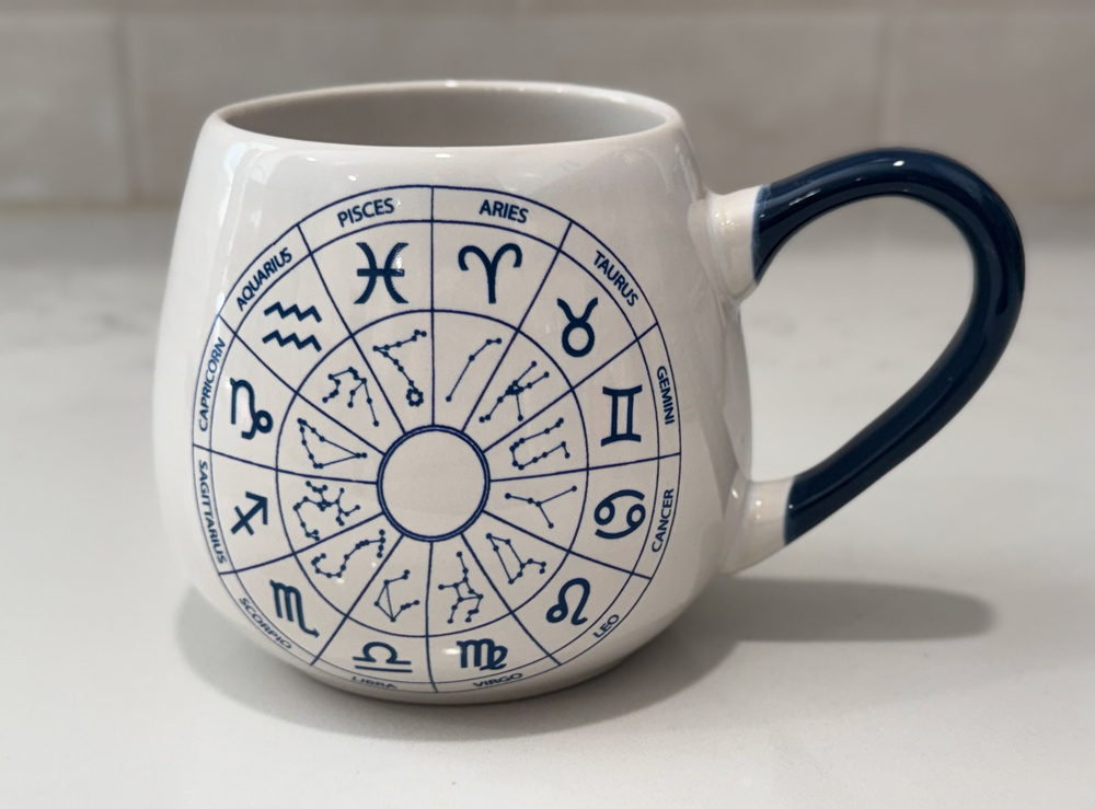 Home Essentials Celestial Collection Coffee Mug Cup Zodiac Astrology Blue White